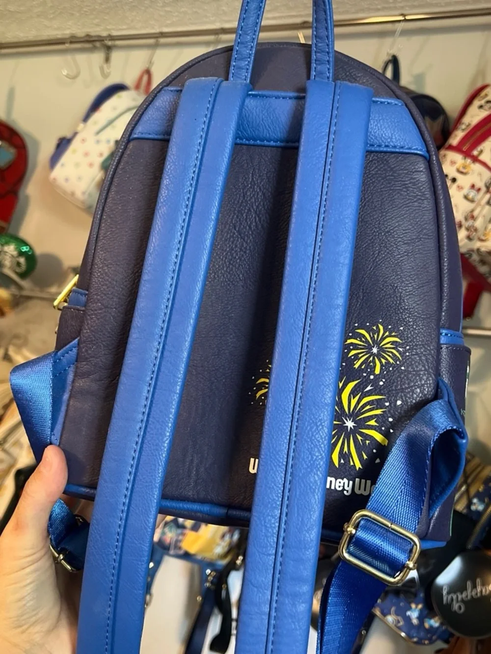 Disney Parks Castle Mini Backpack - Navy with Colorful Castle Print